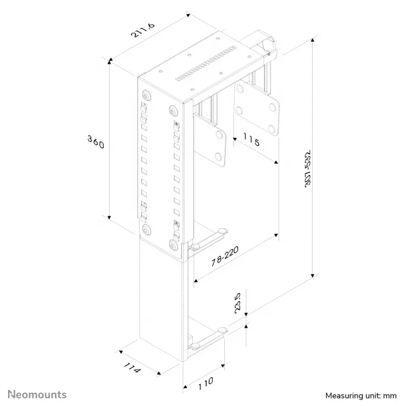 Neomounts CPU-D100Sidabrinė CPU laikiklis - iki 30 kg - universalus