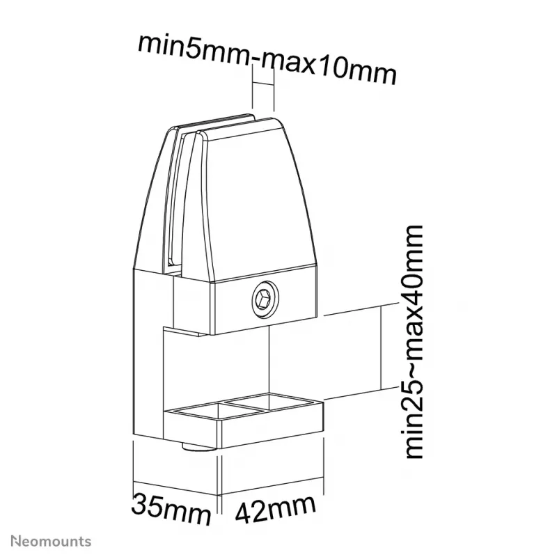 Neomounts NS-CLMP40WHITE stalo spaustukų rinkinys (2 vnt.) - maks. 5 kg