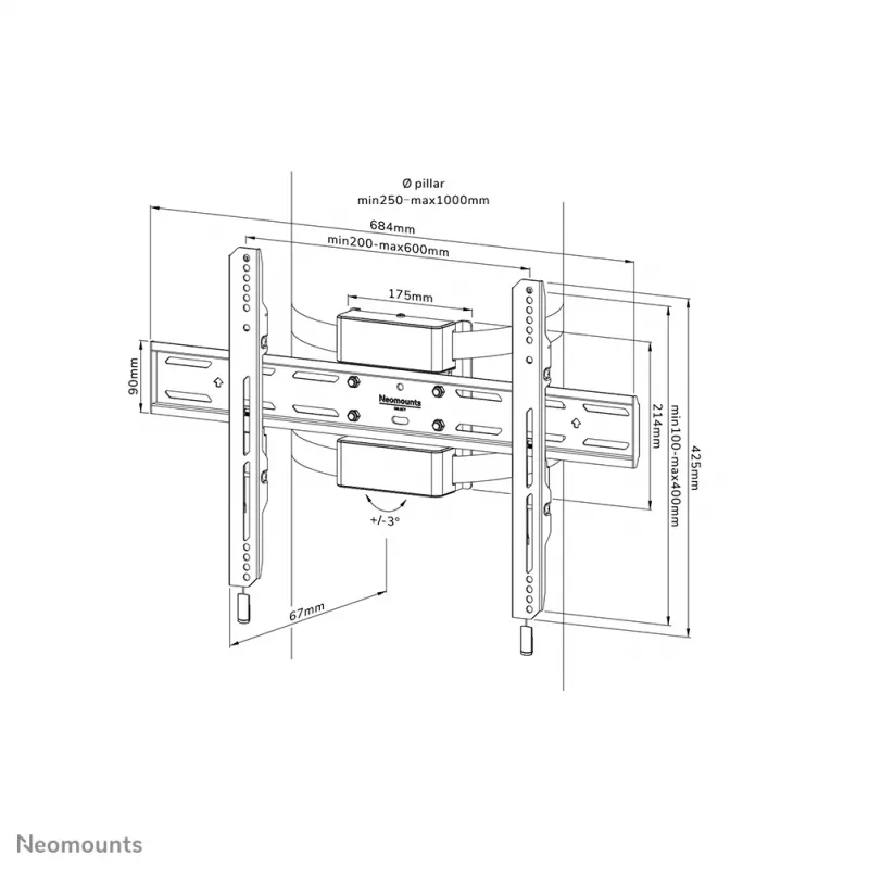 Neomounts televizoriaus stulpo laikiklis WL30S-910BL16 50 kg 40-75 coliai