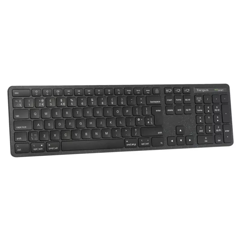 Targus EcoSmart AKB873NO klaviatūra universali RF belaidė + Bluetooth QWERTY šiaurietiška juoda