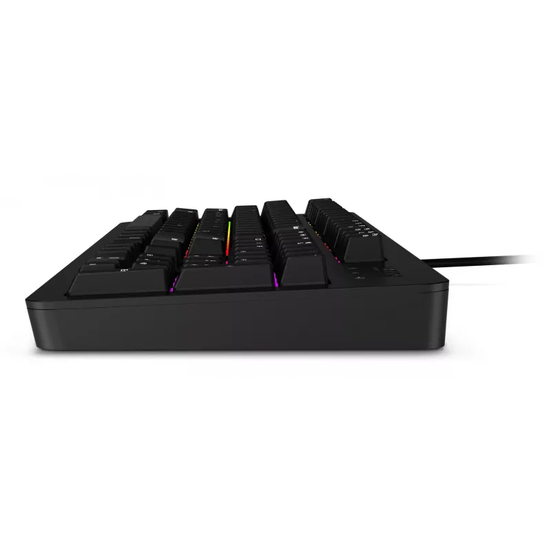 Laidinė žaidimų klaviatūra Lenovo K310 — pilno dydžio 100%, USB, JAV anglų, RGB foninis apšvietimas, juoda, 1,8 m laidas