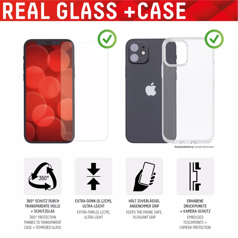 Displex ekrano apsauga (10H) + dėklas Apple iPhone 14, Eco tvirtinimo rėmelis, + dėklas, grūdintas stiklas, įbrėžimams atspari apsauginė plėvelė