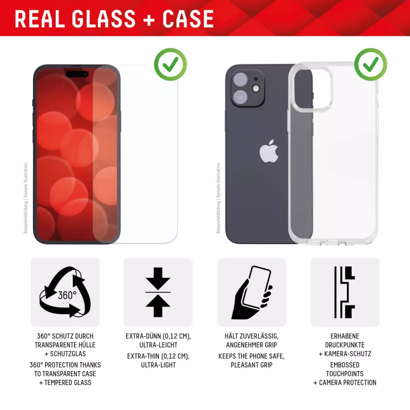 Displex ekrano apsauga + dėklas, skirtas Apple iPhone 15, Eco tvirtinimo rėmelis, atsparus įbrėžimams