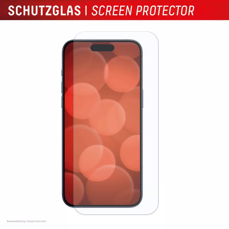 „Displex“ ekrano apsauga (10H), skirta „Apple iPhone 15/15 Pro/16“, ekologiškas tvirtinimo rėmelis, atspari įbrėžimams