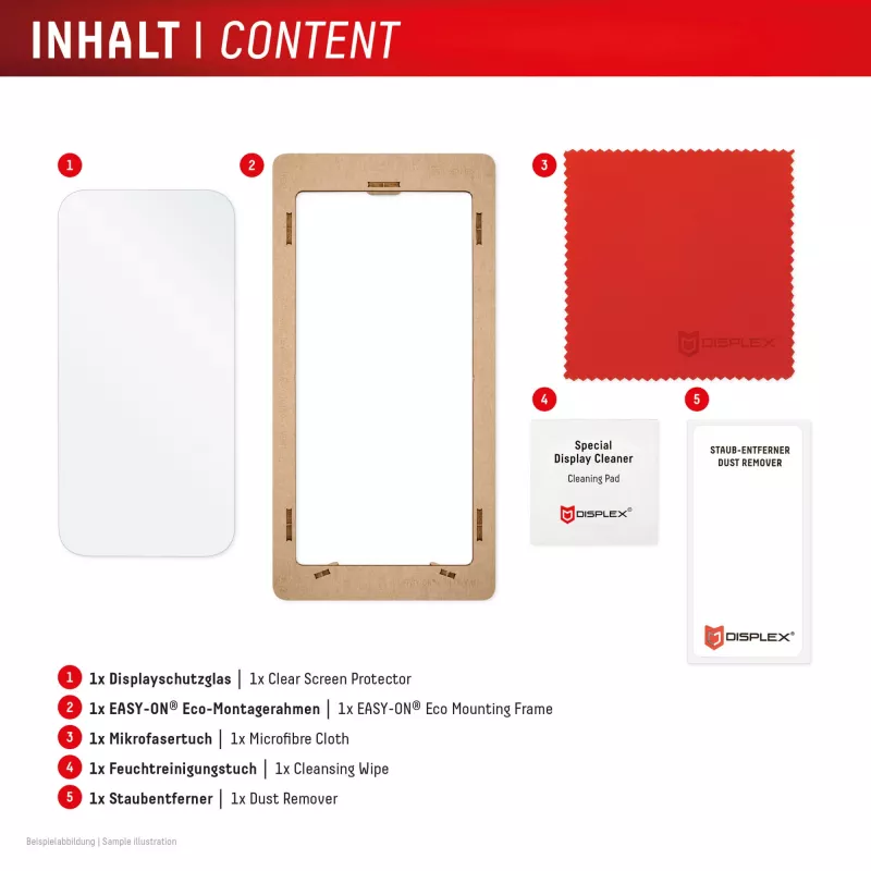 „Displex“ ekrano apsauga (10H), skirta „Apple iPhone 15/15 Pro/16“, ekologiškas tvirtinimo rėmelis, atspari įbrėžimams