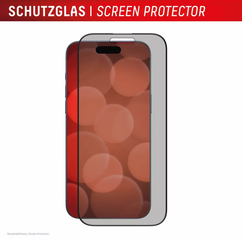 Displex privatumo ekrano apsauga (10H), skirta Apple iPhone 16 Pro, EASY-ON® eko tvirtinimo rėmelis, privatumo filtras