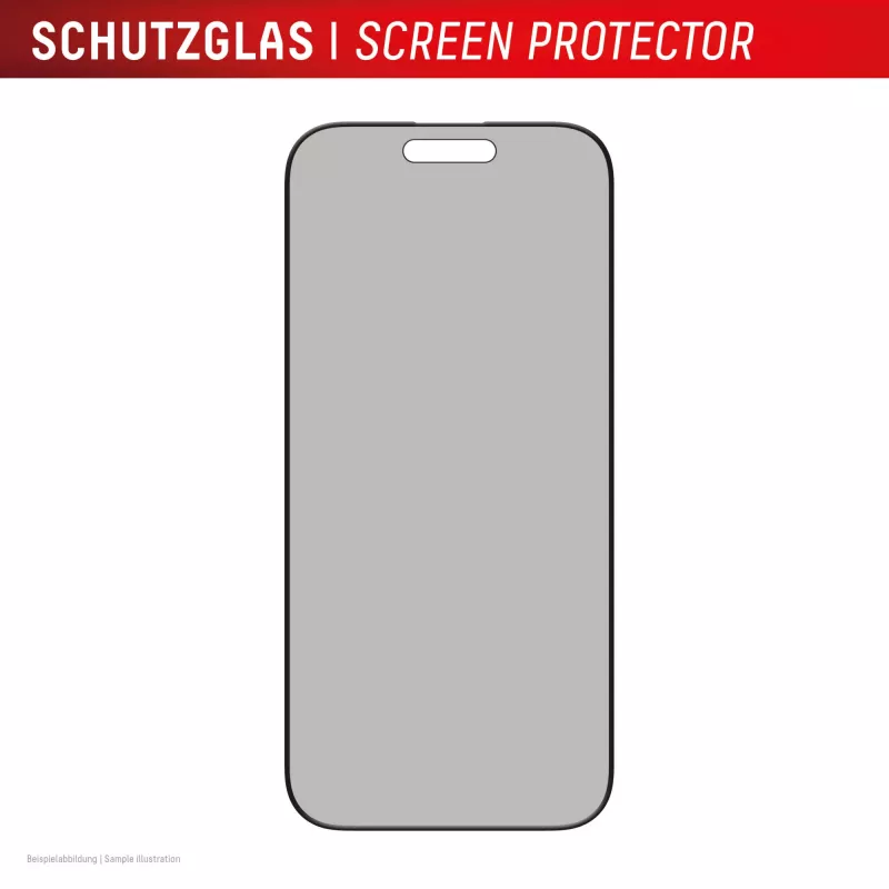 Displex privatumo ekrano apsauga (10H), skirta Apple iPhone 16 Pro, EASY-ON® eko tvirtinimo rėmelis, privatumo filtras