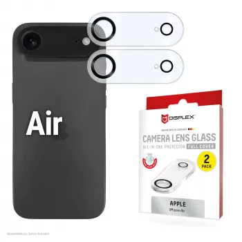 Displex Full Cover kameros objektyvo stiklas iPhone Air, 10H, pilna kameros apsauga, greitas montavimas, 2 vnt.