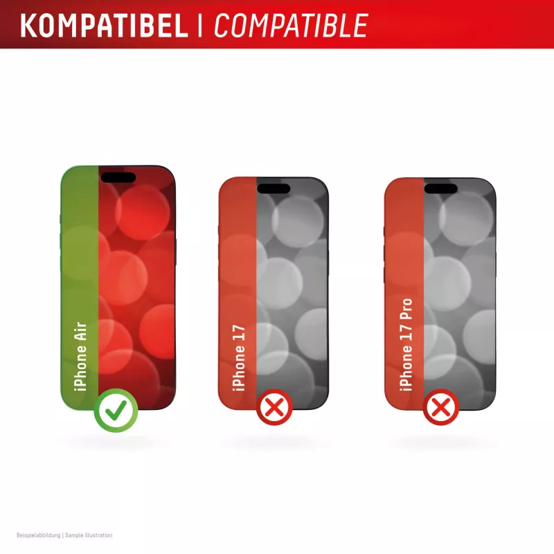 „Displex Premium“ ekrano apsauginė plėvelė (visas padengimas, 10H), skirta „Apple iPhone Air“, ekologiškas tvirtinimo rėmelis, visiškas padengimas