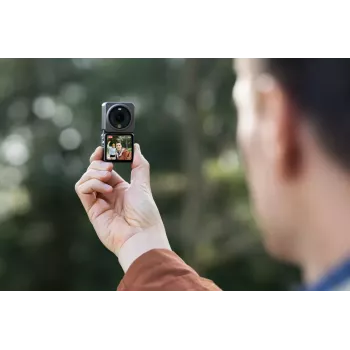 DJI Action 2 priekinio jutiklinio ekrano modulis CP.OS.00000189.01 su OLED ekranu, mikrofonais, „microSD“ lizdu ir baterija.