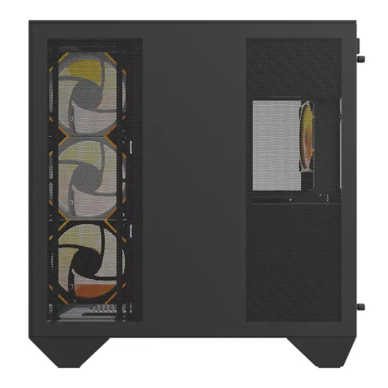 Kompiuterio korpusas Darkflash DY470 ATX juodas su 4 ventiliatoriais ir GPU laikikliu