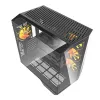 Kompiuterio korpusas Darkflash DY470 ATX juodas su 4 ventiliatoriais ir GPU laikikliu