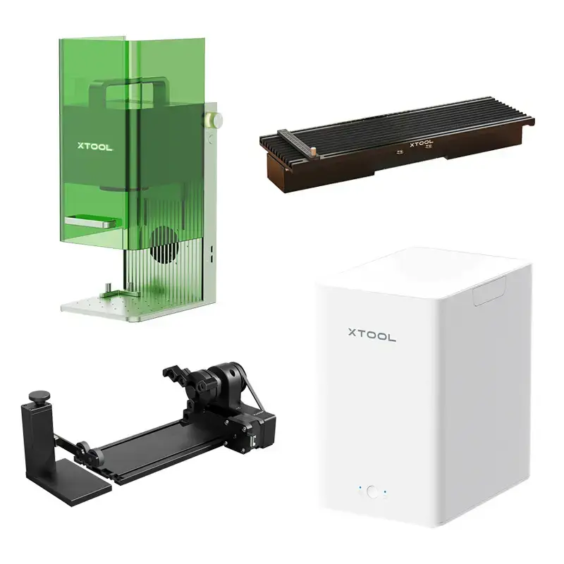 Lazerinio graviravimo ir pjovimo staklės xTool F1 deluxe rinkinys — 2-in-1 graviravimo ir pjovimo sistema