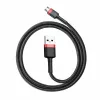 Baseus CAMKLF-B91 Nailoninis Patvarus Duomenų ir Įkrovimo Kabelis CQ3.0 2.4A USB į Micro USB 1m Juodai-Raudonas