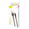 USB-A į Lightning laidas Baseus CALKLF-C19 2 m — aliuminio korpusas, 1,5 A, juoda / raudona