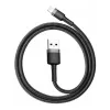 USB A į Lightning laidas Baseus Cafule (CALKLF-CG1) — Nyloninė pynė, QC3.0 1.5A, 2 m, Pilka/Juoda