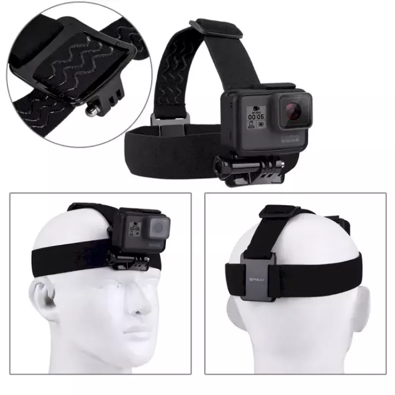 Universalus galvos tvirtinimo adapteris veiksmo kameroms Puluz, skirtas GoPro HERO9 suderinamiems rėmams ir korpusams