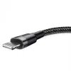 Baseus CALKLF-AG1 nailoninis duomenų ir įkrovimo laidas USB-C QC3.0 2.4A į Lightning 0.5m juoda, pilka