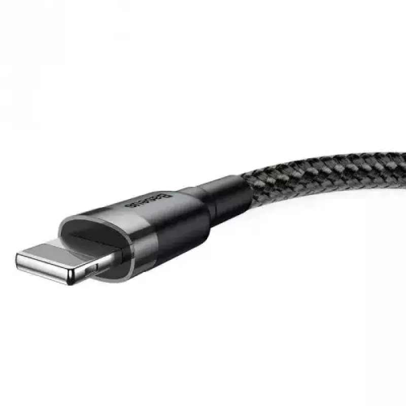 Baseus CALKLF-AG1 nailoninis duomenų ir įkrovimo laidas USB-C QC3.0 2.4A į Lightning 0.5m juoda, pilka