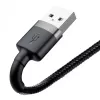 Baseus CALKLF-AG1 nailoninis duomenų ir įkrovimo laidas USB-C QC3.0 2.4A į Lightning 0.5m juoda, pilka