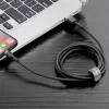 Baseus CALKLF-AG1 nailoninis duomenų ir įkrovimo laidas USB-C QC3.0 2.4A į Lightning 0.5m juoda, pilka