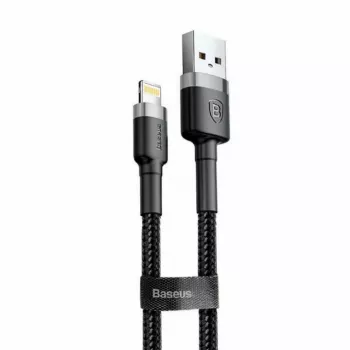 Baseus CALKLF-AG1 nailoninis duomenų ir įkrovimo laidas USB-C QC3.0 2.4A į Lightning 0.5m juoda, pilka