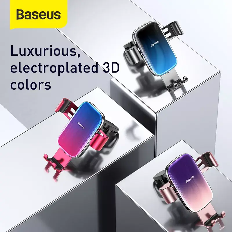 Pasyvus laikiklis Baseus Glaze Gravity mobiliesiems telefonams, juodas