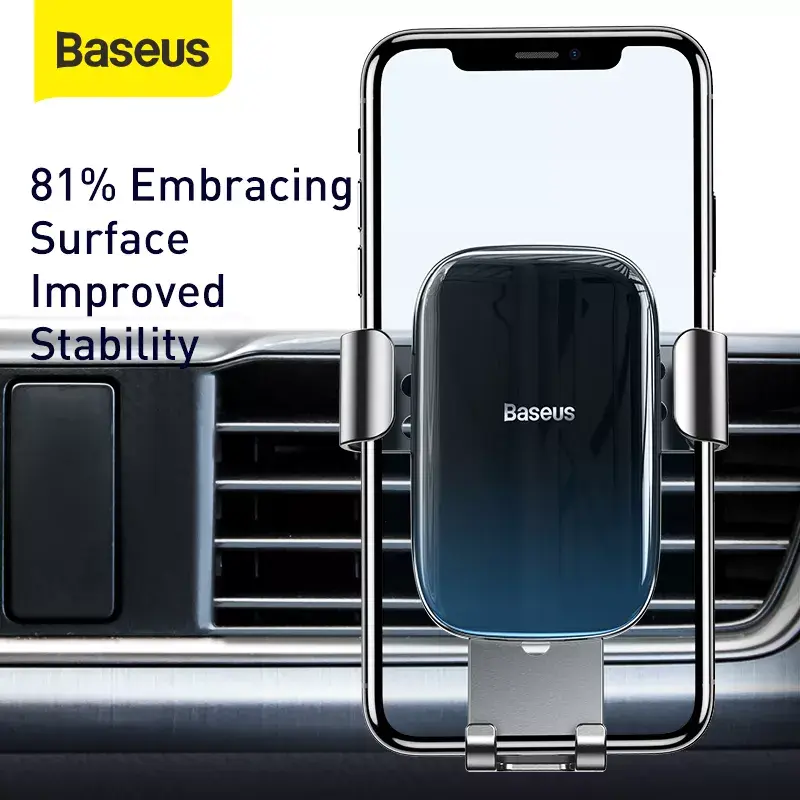 Pasyvus laikiklis Baseus Glaze Gravity mobiliesiems telefonams, juodas