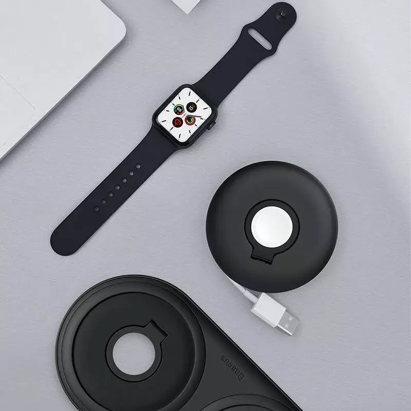Baseus organizeris Apple Watch įkrovikliui ACSLH-01 — juodas, stovas magnetiniam įkrovimo diskui