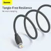 USB 2.0 duomenų laidas Baseus Jelly Lightning į USB-A 1,2 m, juodas