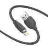 USB 2.0 duomenų laidas Baseus Jelly Lightning į USB-A 1,2 m, juodas