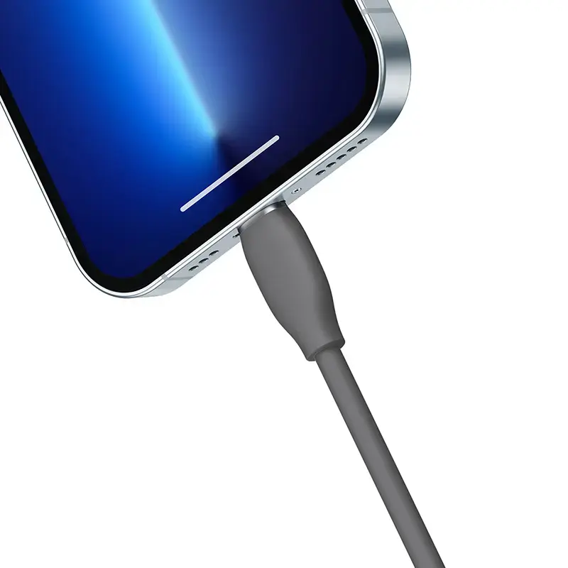 USB 2.0 duomenų laidas Baseus Jelly Lightning į USB-A 1,2 m, juodas