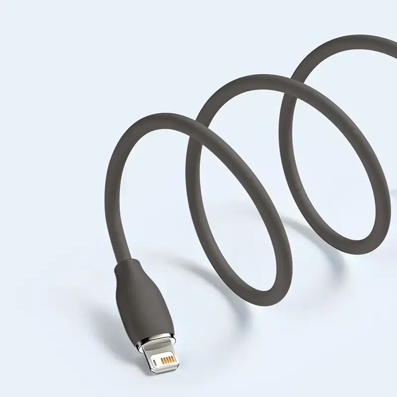 USB 2.0 duomenų laidas Baseus Jelly Lightning į USB-A 1,2 m, juodas