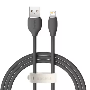 USB 2.0 duomenų laidas Baseus Jelly Lightning į USB-A 1,2 m, juodas