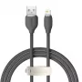 USB 2.0 duomenų laidas Baseus Jelly Lightning į USB-A 1,2 m, juodas