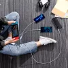 USB laidas Baseus Flash Series 2 — USB-C, micro USB, Lightning, 100W, 1,5 m, violetinė