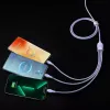 USB laidas Baseus Flash Series 2 — USB-C, micro USB, Lightning, 100W, 1,5 m, violetinė