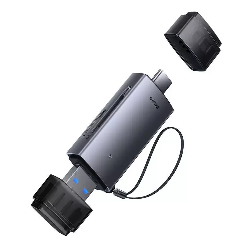 Atminties kortelių skaitytuvas Baseus Memory Card Reader Lite Series WKQX060113 USB ir USB-C palaikymas