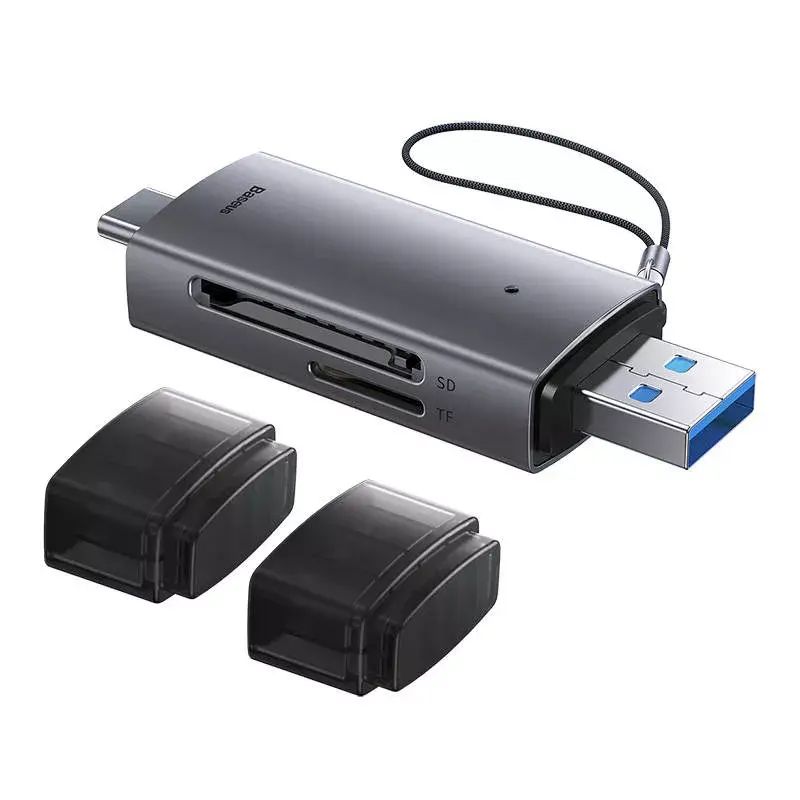 Atminties kortelių skaitytuvas Baseus Memory Card Reader Lite Series WKQX060113 USB ir USB-C palaikymas