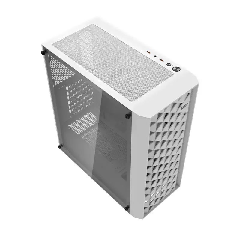 Kompiuterio korpusas Darkflash DK351 WHITE Midi Tower, Micro ATX/ATX/ITX, grūdintas stiklas, baltas, 200×390×450 mm