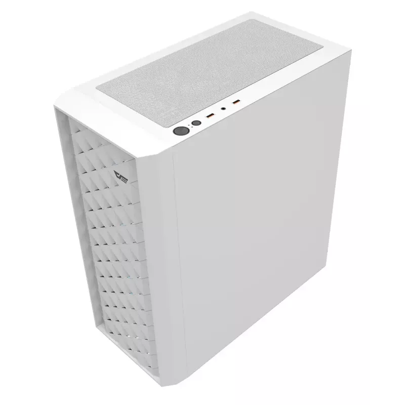 Kompiuterio korpusas Darkflash DK351 WHITE Midi Tower, Micro ATX/ATX/ITX, grūdintas stiklas, baltas, 200×390×450 mm