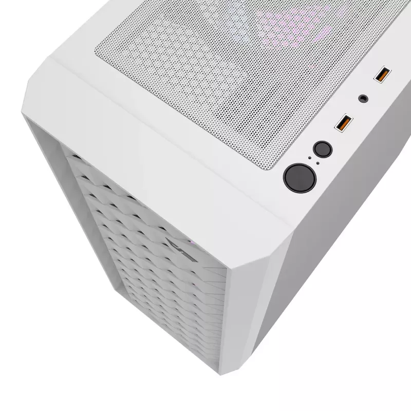 Kompiuterio korpusas Darkflash DK351 WHITE Midi Tower, Micro ATX/ATX/ITX, grūdintas stiklas, baltas, 200×390×450 mm