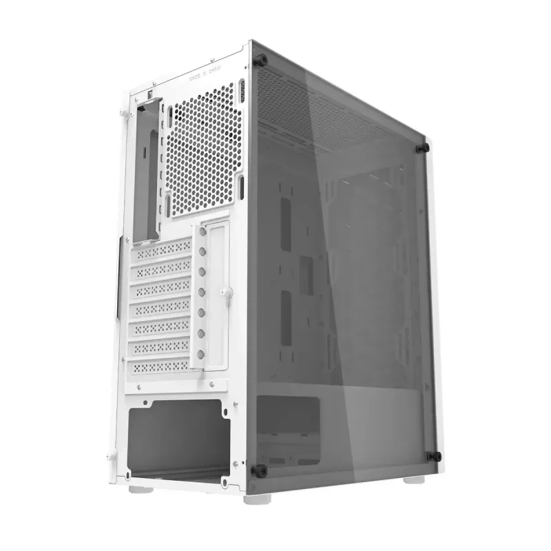 Kompiuterio korpusas Darkflash DK351 WHITE Midi Tower, Micro ATX/ATX/ITX, grūdintas stiklas, baltas, 200×390×450 mm
