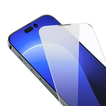 Grūdinto stiklo ekrano apsauga Baseus Crystal, skirta iPhone 14 Pro, 0,3 mm, atspari dulkėms, 2 vnt.