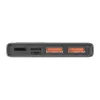 Baseus power bank Adaman Metal, Ličio jonų 10000mAh, 2xUSB, USB-C, Lightning, MicroUSB 22.5W (Juoda)