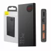 Baseus power bank Adaman Metal, Ličio jonų 10000mAh, 2xUSB, USB-C, Lightning, MicroUSB 22.5W (Juoda)
