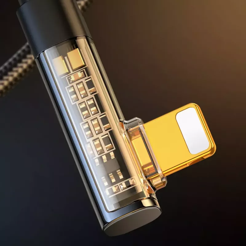 USB-A į Lightning kampinis laidas Joyroom S-UL012A6 1,2 m, juodas