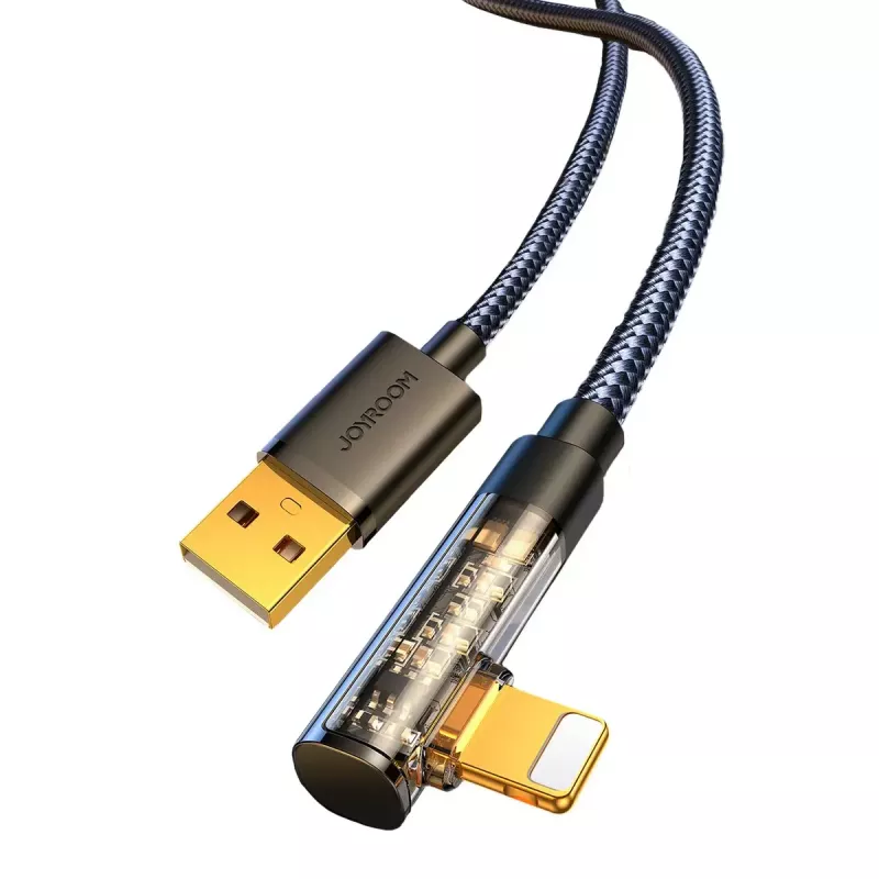 USB-A į Lightning kampinis laidas Joyroom S-UL012A6 1,2 m, juodas