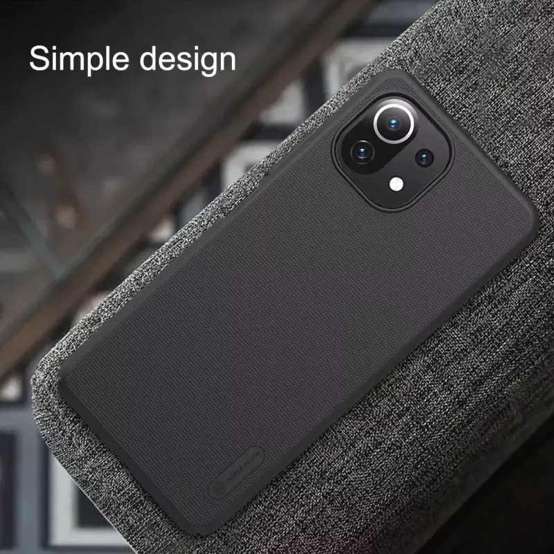 Apsauginis telefono dėklas Nillkin Xiaomi 11 Lite 4G/5G — juodas Super Frosted Shield