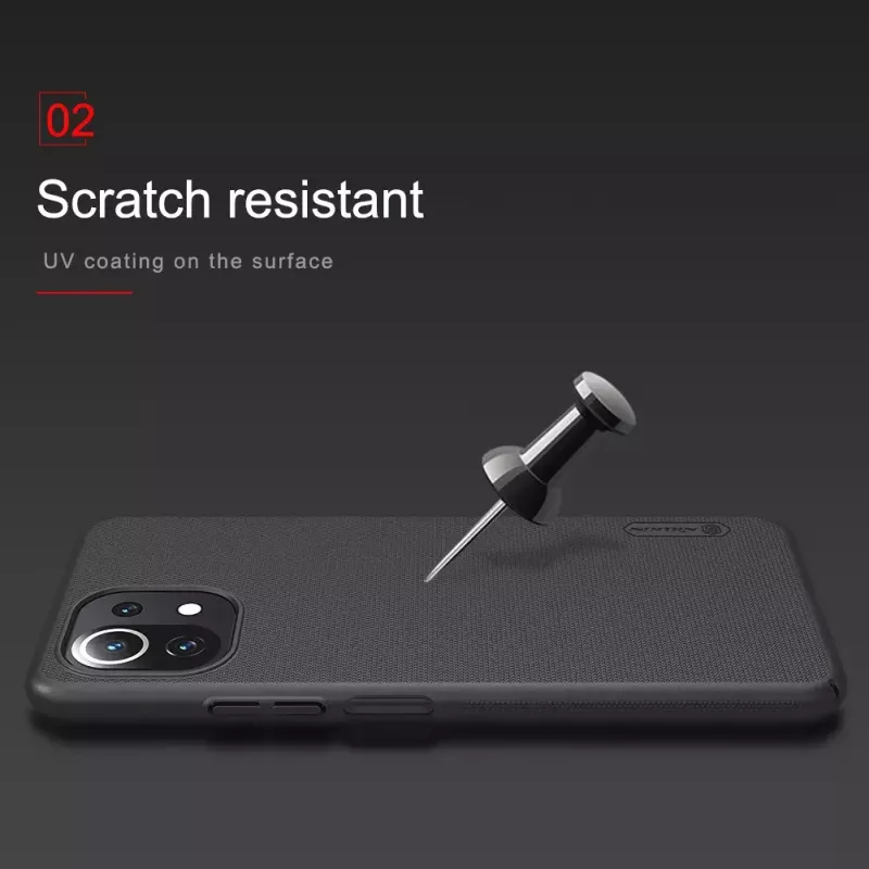 Apsauginis telefono dėklas Nillkin Xiaomi 11 Lite 4G/5G — juodas Super Frosted Shield